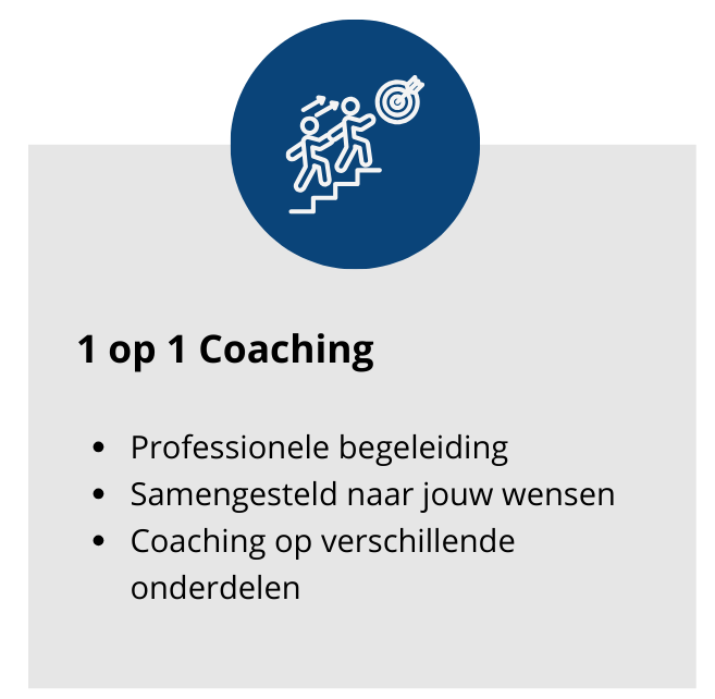 keuze, hoe je de training wil volgen. Dit is een 1 op 1 coaching traject